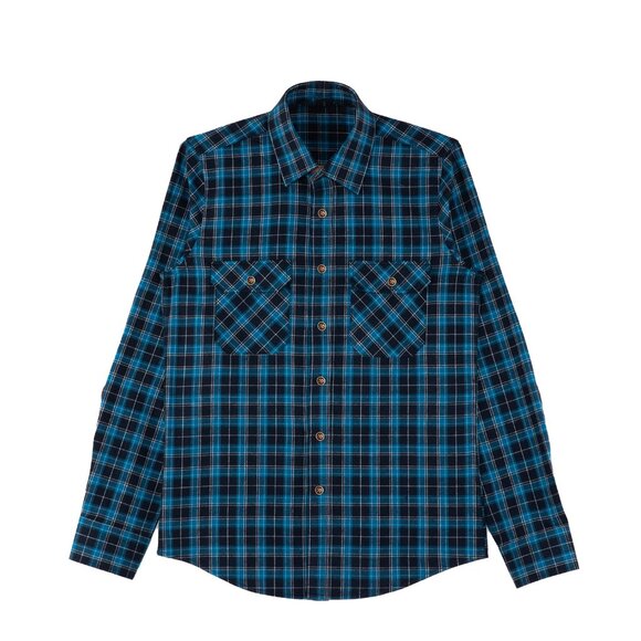 Crooked Charlie Tops - Flannel Shirt with Elbow Patch Pawprint